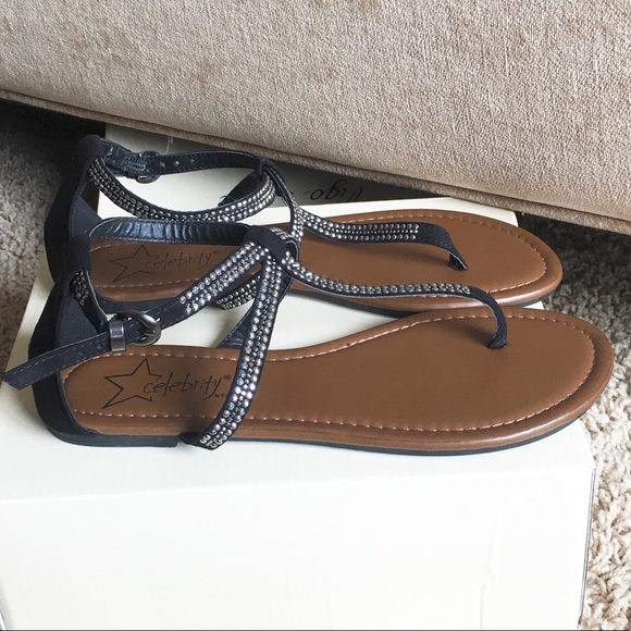 Rhinestone Strappy Sandals - Picture 2 of 6